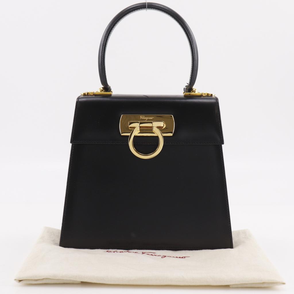 Salvatore Ferragamo Gancini Handbag BX-212193 black Calfskin Women Used