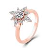 9mm Shiny Rose Gold Flower Ring Luxury High Grade D VVS1 Moissanite Fine Jewelry