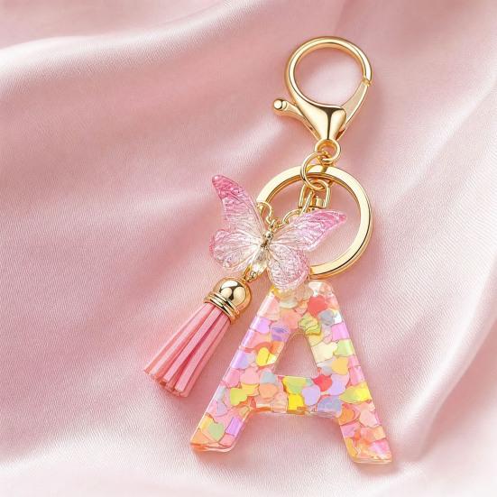 Heart Keyring Keychain Pendant Epoxy Resin Pink 10.7 Cm/4.21 In 1 Pc