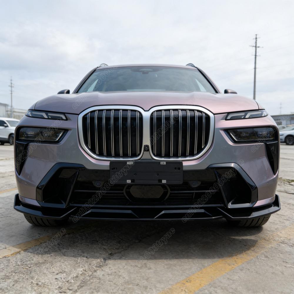 Front Bumper Spoiler Separator Anti-collision Plate Front Shovel For BMW G07 X7 M Sport 2023 2024 2025 Car Body Modification Kit