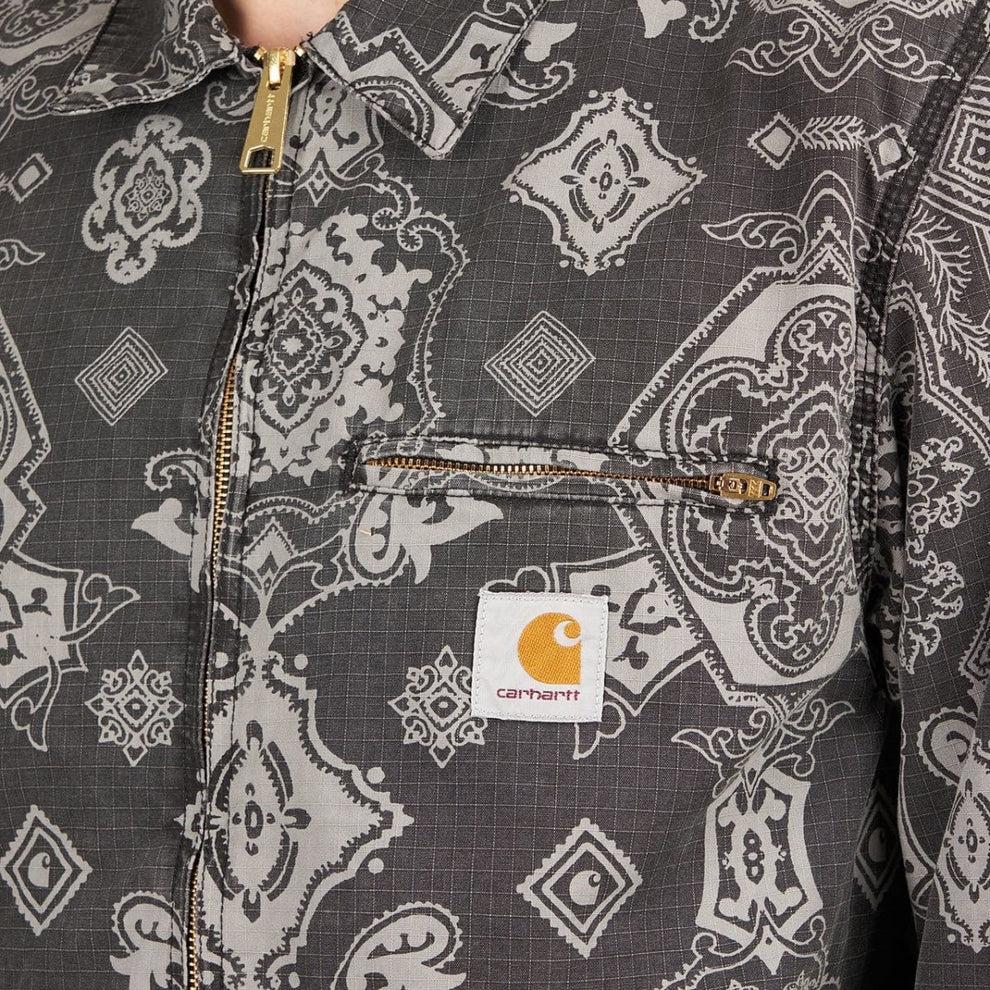 Carhartt WIP FW22 Detroit Jacket Classic Pattern Full Print Detroit Jacket Men Jacket Black I030763-0Y1-60