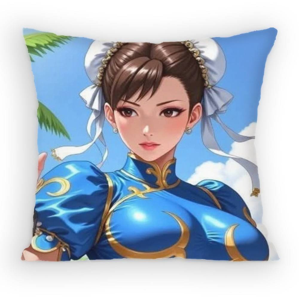 

ChunLi Game SStreetFfighters Pillow Case Antidustmite Pillowcase Invisible zipper silky short plush Sofa cushion cover 30x30 cm