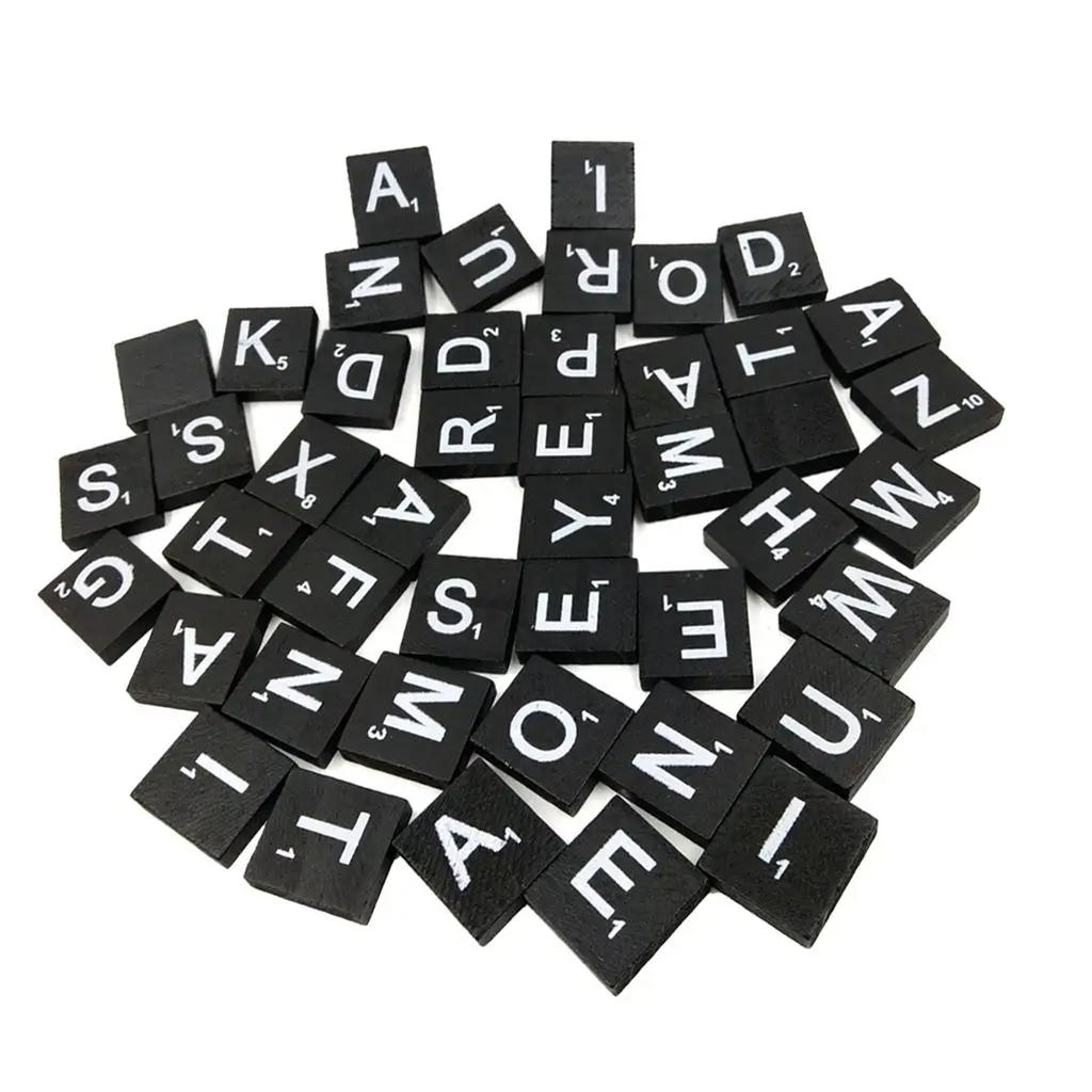 100Pieces Alphabet Letter Block Wood Puzzle Game for Kids and Adult Enhancing Cognitive Skill and Fun Learning Props