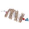 Parrot Bird Toys Natural Wooden Grass Chewing Bite Hanging Cage Bell Swing Climb