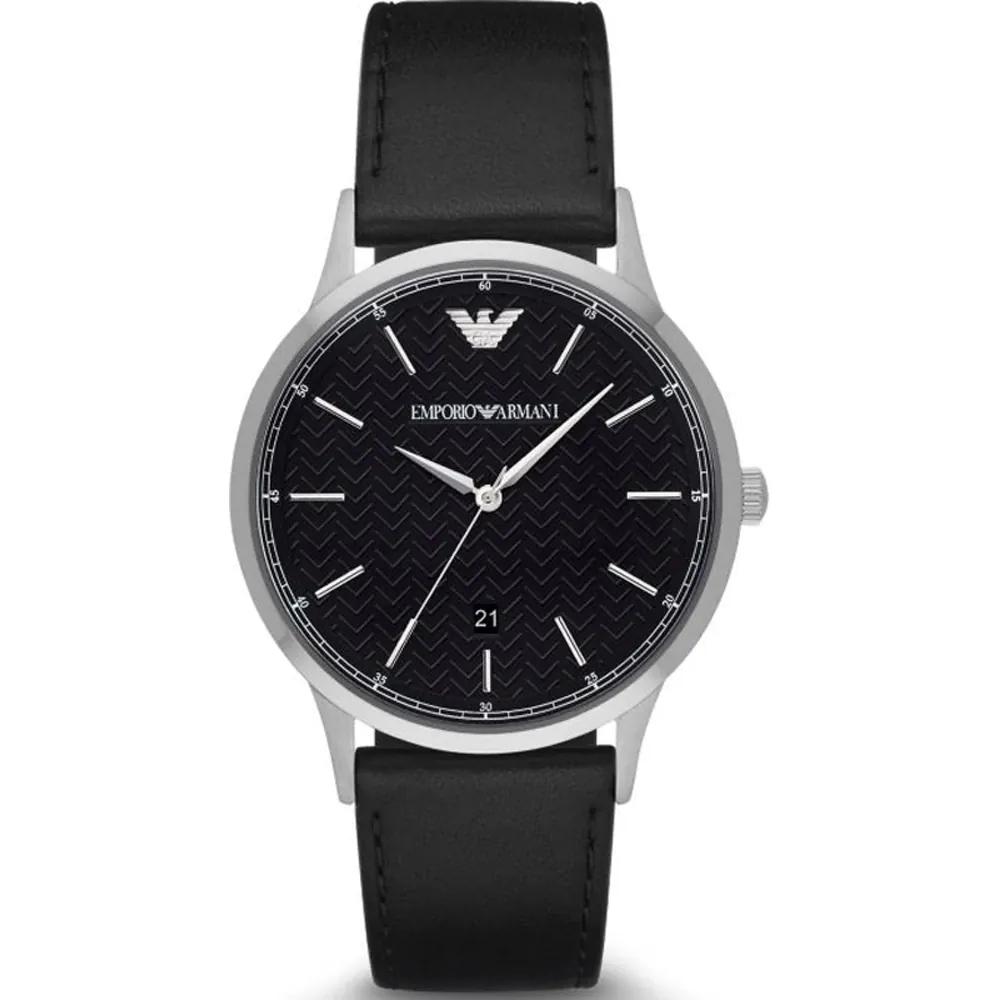 

Emporio Armani Historical Collection Black Leather Black Men s Quartz Analog AR8035 чёрный