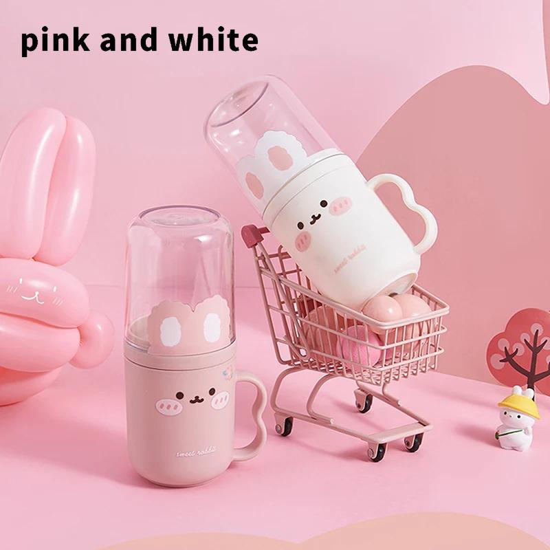 Portable Children's Cartoon Toothcare Box with Mouthwash Cup Travel & Household Dental Care Set Toothbrush Storage Case