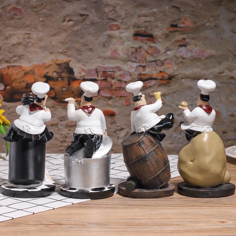 Rustic Country Chef Potato, Bread & Wine Table Ornaments