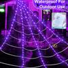 Glow Halloween Spider Web Lights Waterproof LED Spider Net Luminous Halloween Spider  Bar