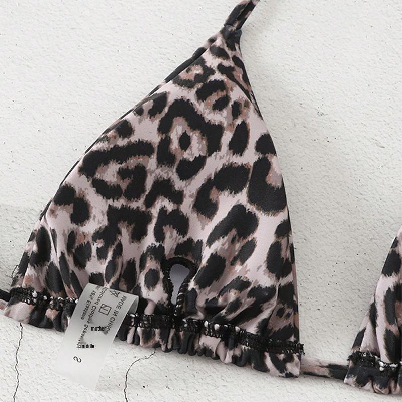 2025 European & American Lace-Up Halter Bikini Top Women's Swimwear