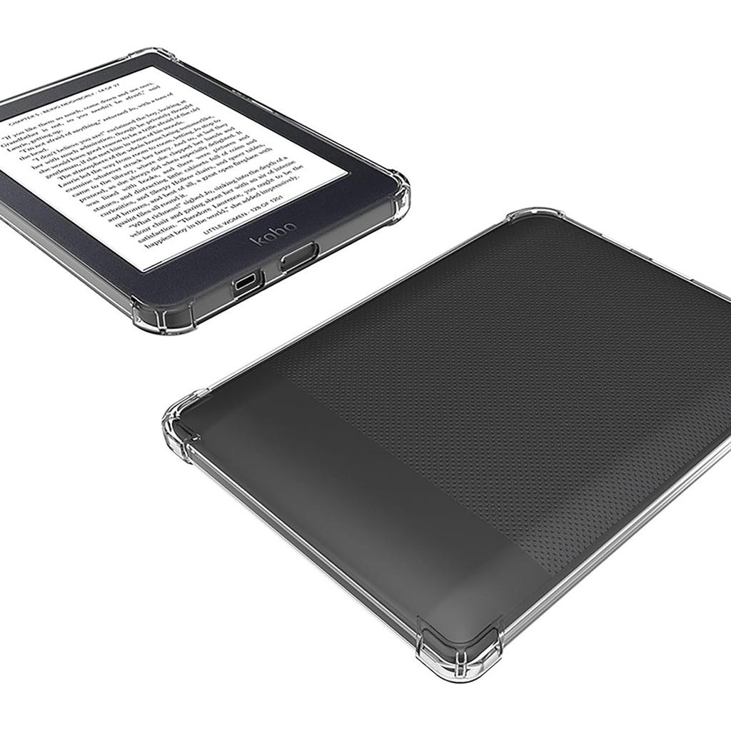 Für Kobo Nia (2023) 6-Zoll Hülle Vier-Ecken-Schutz Weiches TPU Transparent e-Reader Rückseite
