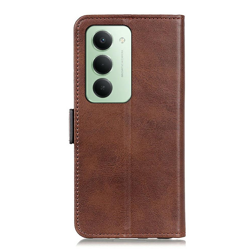 For Xiaomi Redmi 15 5G (Global) (169mm) Case Stand Cowhide Texture PU Leather Phone Cover