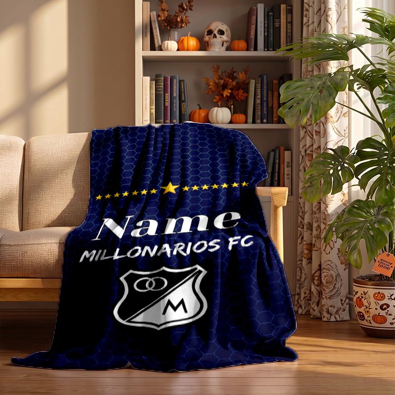 Millonarios FC Custom Flannel Blankets Soft Warm Cozy Throws for Home Decor Holiday Gifts