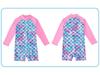 Long Sleeve Mermaid One-Piece Girls' Swimsuit with Sun Protection
