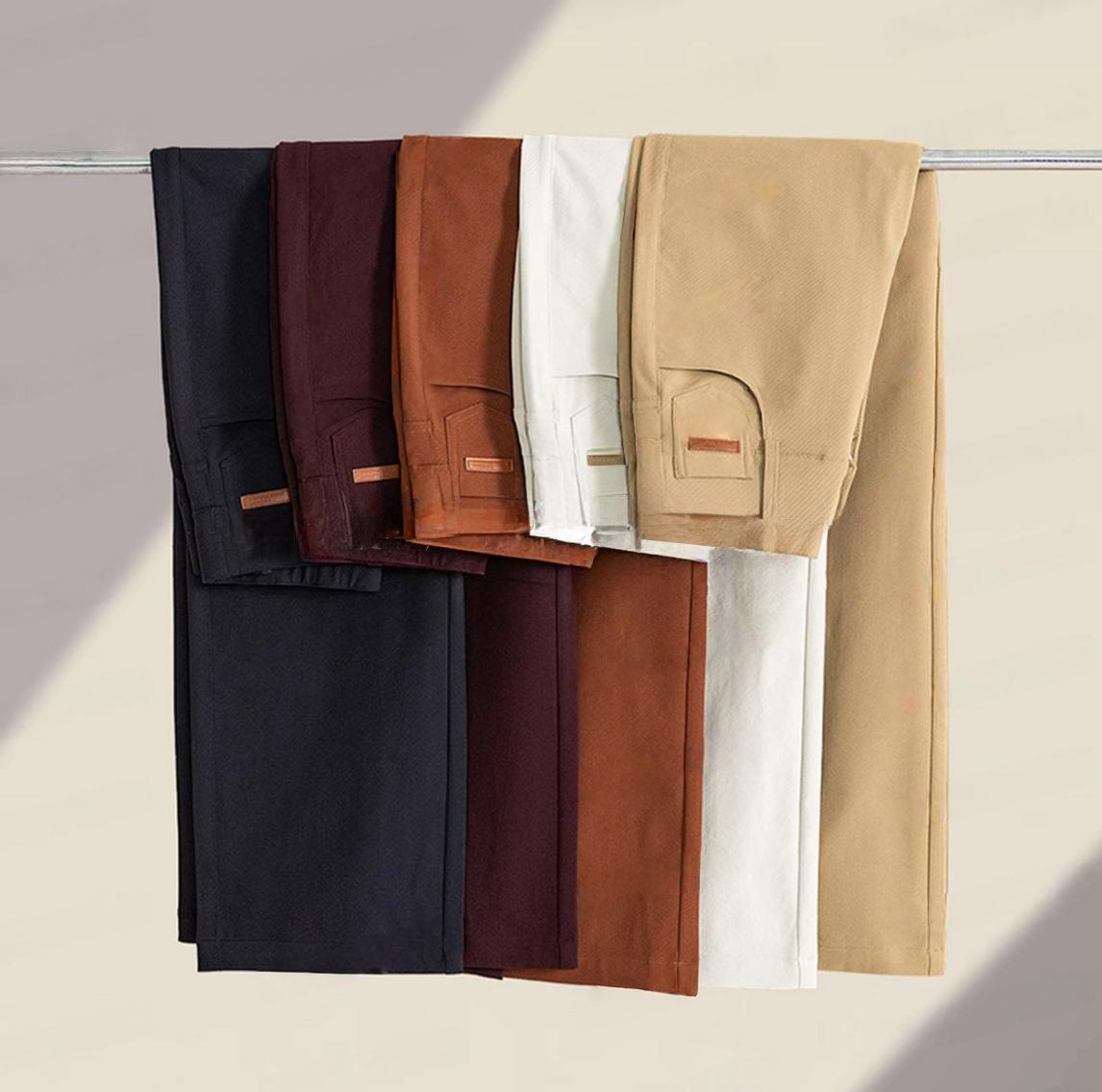 

Early Autumn Slimming High Waist Titanium Cotton Straight Leg Pants M [100-115 lbs] вино красного