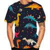 Cartoon Dinosaur Pattern T-Shirt For Men Animal 3D Printed Short Sleeve