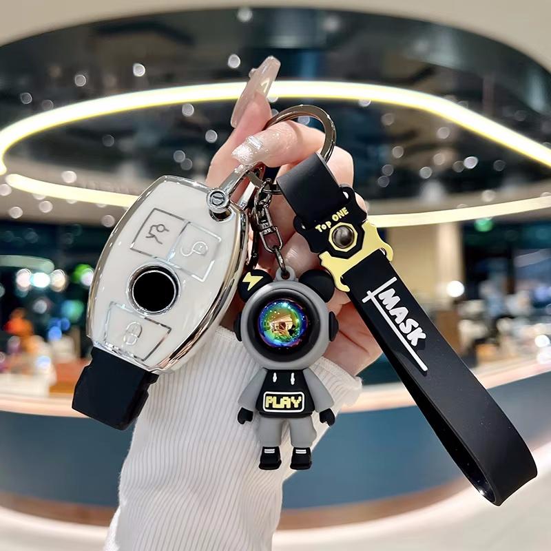 New Car Key Case Cover Shell Fob Keychain For Mercedes Benz A C E S Class W204 W205 W212 W213 W176 Glc Cla Amg W177  Accessories