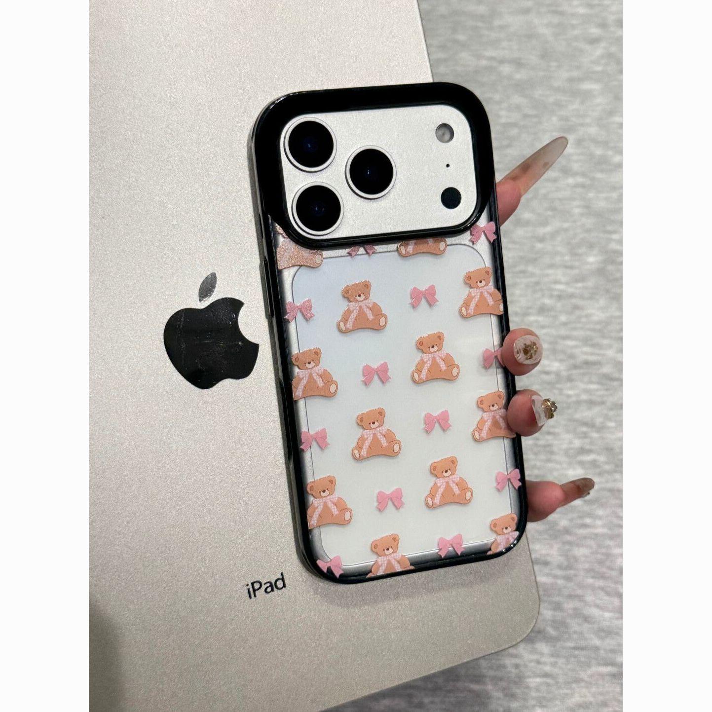 

Korean Style Cute Jerry Mouse Case for Apple Pro Models: Black Bezel, Acrylic, Frosted Finish Apple 12 Pro