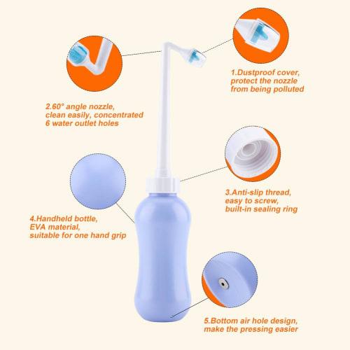 Portable Travel Bidet Bottle, Buttocks Washer, Manual, Easy To Use, Great for Traveling Abroad, Homecoming, Camping, Diaper Rash, and Nursing Care