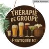 2D Flat Aluminum 7.87 Inch X 7.87 Inch Vintage French Beer Style Wall Hanging. Suitable for Bars, Living Rooms, Home Cellars, Kitchens, Parties