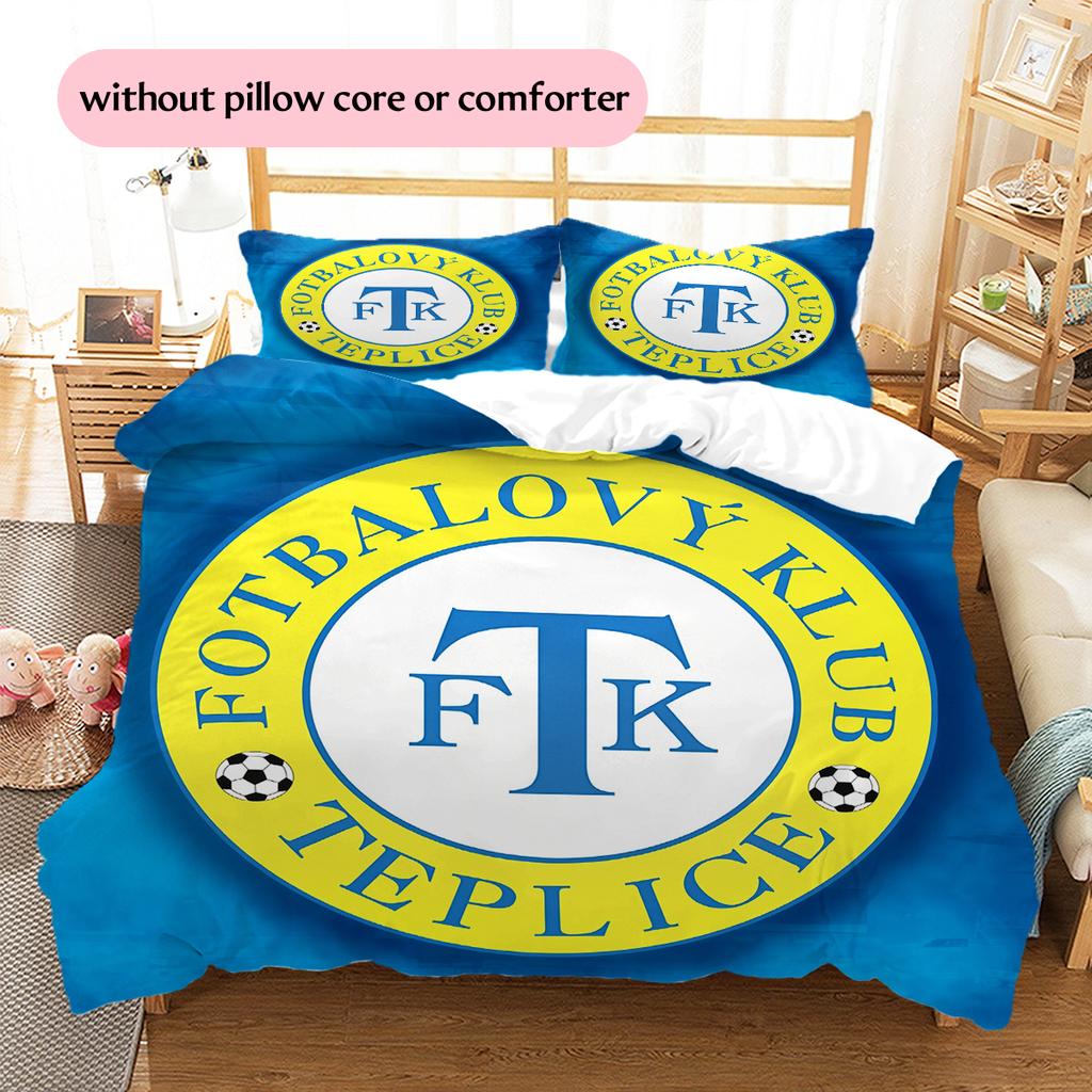 Teplice team logo Pattern Bedding Home Decoration Birthday Gift (1 * duvet cover + 2 * pillowcase, without core)