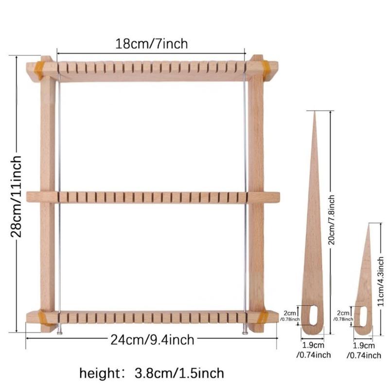 Wood Weaving Loomed Kits Handcraft Wooden Loomed Set Knitting Accessories Craft Supplies for Adults