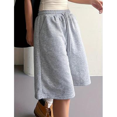 Pantaloncini Sportivi Estivi Leggeri da Donna da 5 Pollici: Pantaloncini Casual a Vita Media, Vestibilità Larga, Gamba Larga, con Coulisse