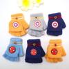 Marvel Spider-Man Half-Finger Winter Gloves for Boys: Warm, Cartoon-Inspired Student Accessories