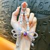 Flash Beaded Mobile Phone Chain Crystal Bow Key Bag Lanyard Pearl Mobile Phone Lanyard Small Gift