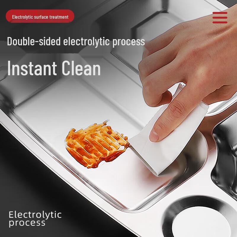 Chahua 201 Stainless Steel Compartmented Dinner Plate