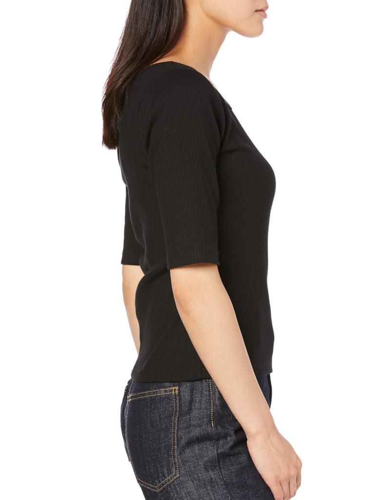 Washable Telecore Symmetrical Neck Sleeve Black Main Size F [BIS] Women's 5/4 Pullover, BVM63090, (01),