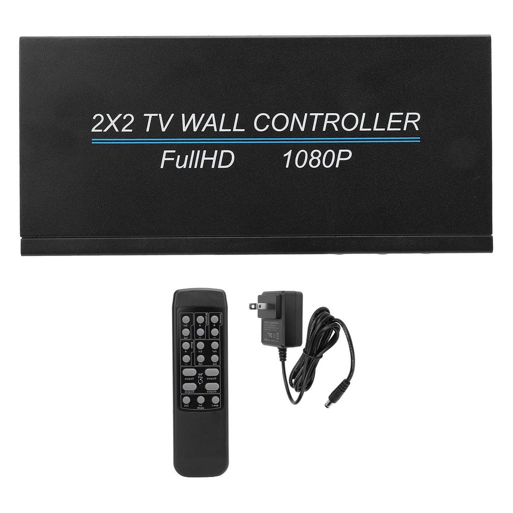 2x2 HD Multimedia Interface Video Wall Controller 4K 30HZ TV Wall Controller with Remote 180 Degree 