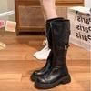 Maillard style soft leather fashion boots women's autumn and winter 2025 new belt buckle boots platform knight boots high boots