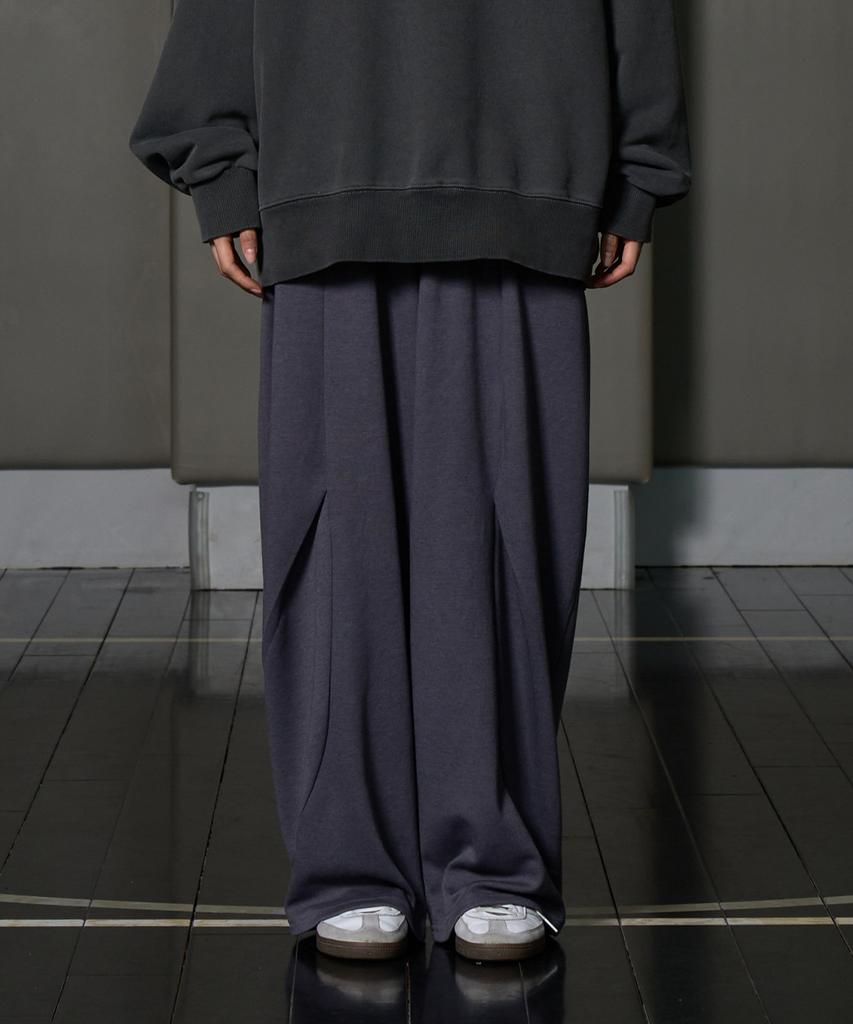 Peideomeonteu [Select Summer, All-Season, Or Brushed Fabric] Wave-Tuck Balloon Wide Pants (Type B)