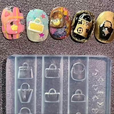 Versatile Y2K Bag Mold: DIY Silicone Mold for Cool & Sweet Nail Art Accessories