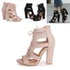 Sophisticated Women's Open Toe Lace Up Ankle Sandal Boots With Roman Style