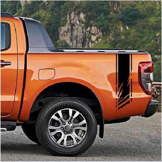 Black Stripe Vinyl Decal Sticker Fit For Car Truck Body Rear Side 65x18 cm 2Pcs