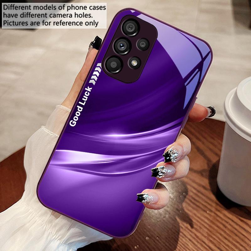 Lucky Gradient Ripple For Samsung Galaxy S10 4G S20 11E 30 S21 22 S24 Fe Pro S23 S25 Ultra 5G S9 Tempered Glass Phone Case