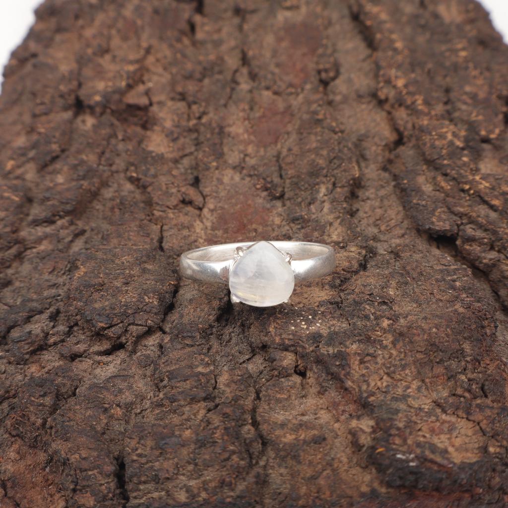 Heart Rainbow Moonstone Stone 925 Silver Eternity Sisters Gift Birthday New Ring RR-43-35