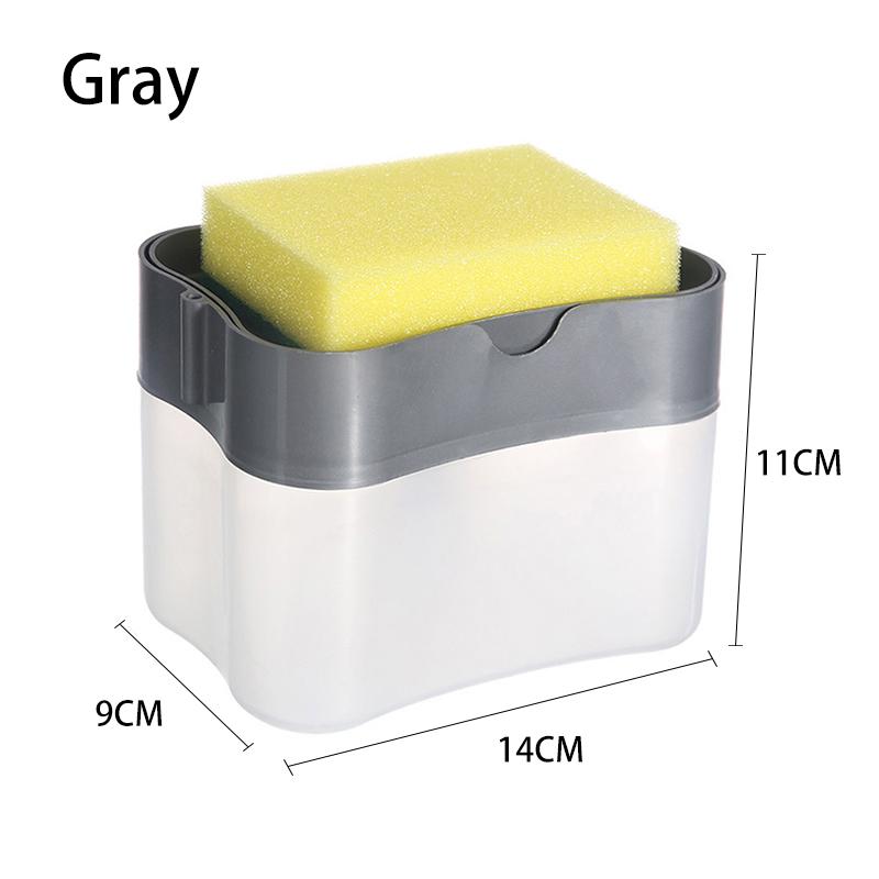 2 in 1 Scrubbing Liquid Detergent Dispenser Press-Type Liquid Soap Box Pump Organizer Kitchen Tool Bathroom Supplies