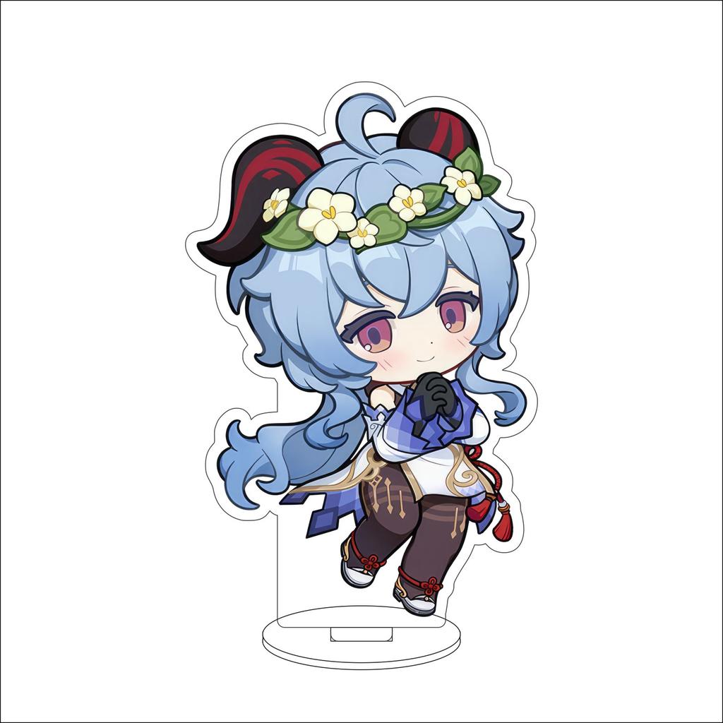 10CM Anime Genshin Impact Figure Stand Model Amamiya Ganyu Cute Desk Decor Standing Sign Gifts