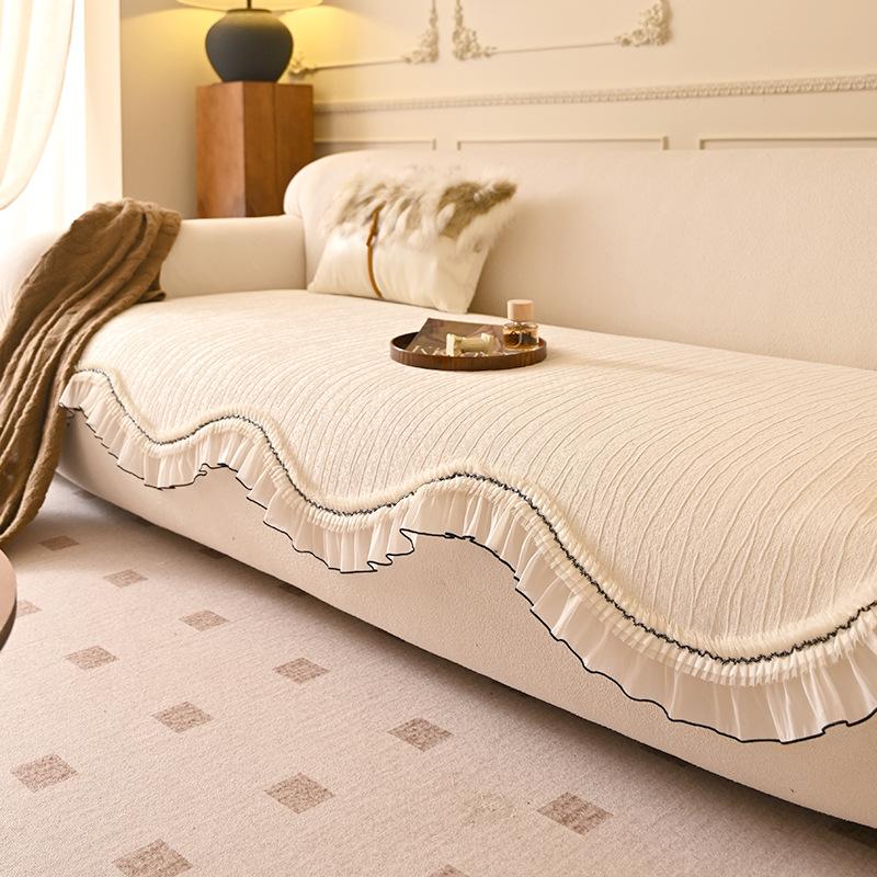 

Подушка для дивана нестандартной формы, универсальная для всех сезонов, 2025 новая подушка для дивана, нескользящая, легкая роскошь, цельный чехол для прямого дивана, тканевое полотенце 90*90cm