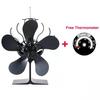 5-Blade Heat Powered Stove Fan for Wood Log Burner Fireplace Quiet Environmental Fan Heater Tool Efficient Heat Distribution