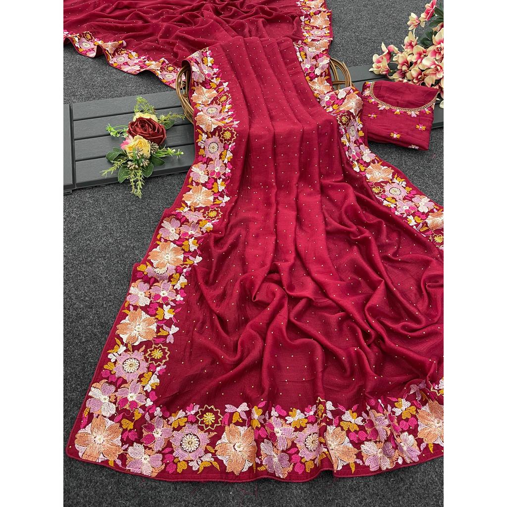 stylish unick and party wear special collation, ,Blouse (Need To Be Stitched As Per Size And Fit)