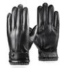 LEZOOY Leather Sheepskin Touchscreen and with PU Leather and Reinforced Button Perfect for and Size L Men's Gloves, Leather, Warm, Fleece-Lined,