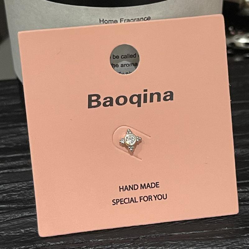 Pink Card Baoqina Flat Threaded Cartilage Stud: Trendy Cross-border Hot-Selling Piercing Jewelry
