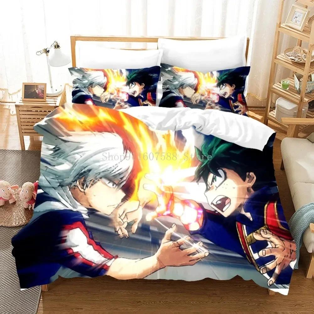 Luxury New 3D Print New Japan Anime My Hero Academia Printed Bedding Set Cartoon Duvet Covers Bedding Set Bedclothes Bed Linen