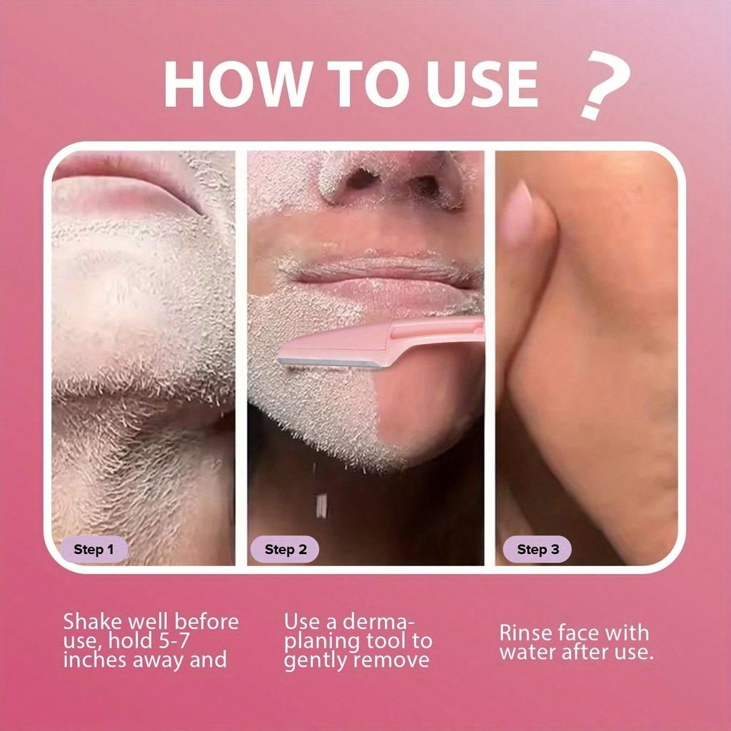 1PC Facial Hair Identifier And Hair Removal Spray(It Contains 4 Eyebrow Trimmers), Facial Skin Clean