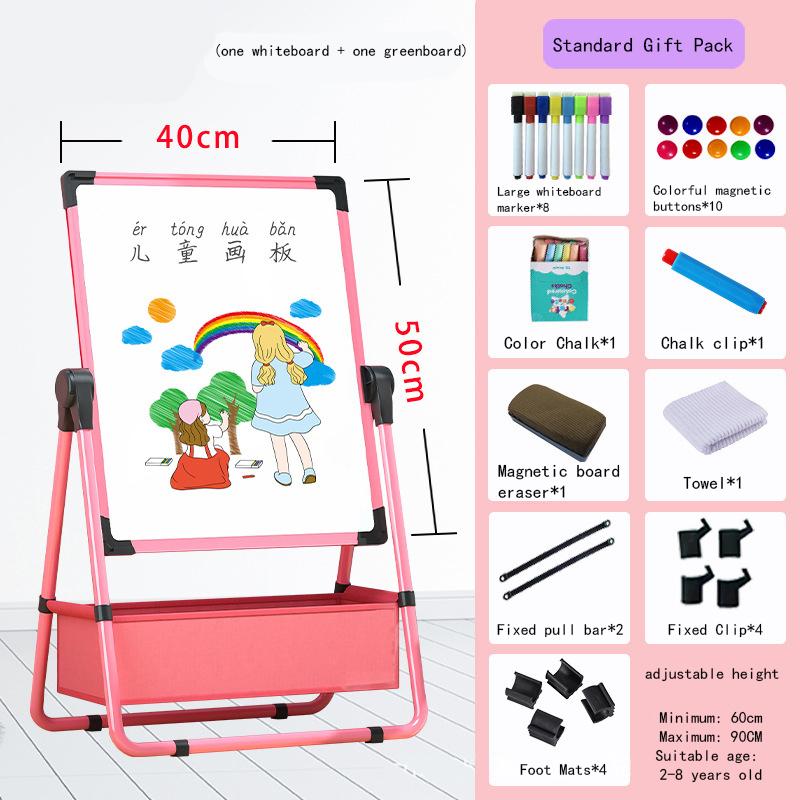 40X50cm Drawing Board for Kids Double-sided Kids Magic Erasable Magnetic household Multifunctional Children Write Drawing Board розовый