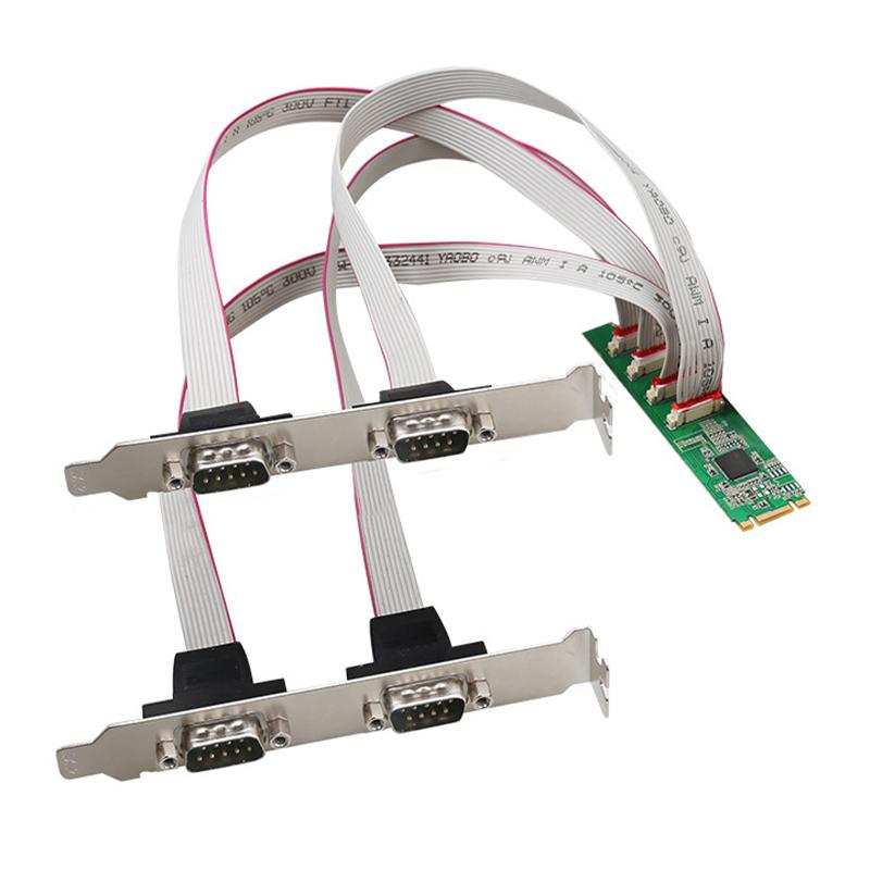 

TXB179 COM Port M KEY Adapter Card DB9 Pin Expansion Card M.2 to 4X RS232 Serial Port Card As Shown A