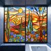 European Style Oil Painting Art Privacy Window Film Static Cling Vinyl Retro Stained Glass Film Home Bathroom Decor Stickers